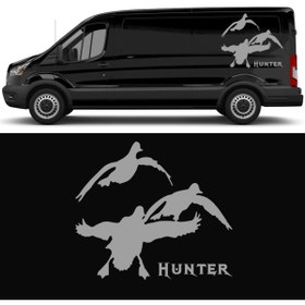 Resim Melek Pazarı 20 X 18 Cm Hunter Yaban Kazı Avcılık Araba Sticker 
