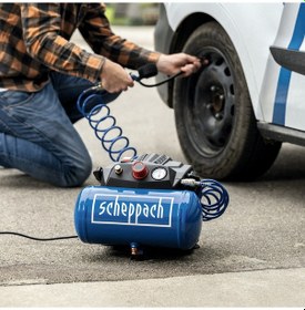 Resim Scheppach HC06 1200W 8 Bar 6 L Yağsız Hava Kompresörü - 5906153901 