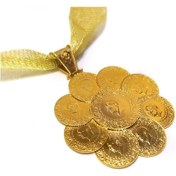 Resim Çeyrekli Papatya Kolye 14 Ayar Altın 