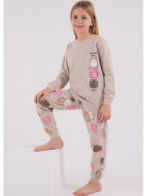 Resim Rolypoly Kız Çocuk Krem Pijama Takımı KREM 