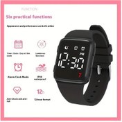 Resim Cloud011 Siyah Led Çok Fonksiyonlu Dijital Spor Saati Kadın Erkek Genç Çift 
