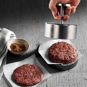 Resim Paslanmaz Çelik Burger Presi, Yuvarlak Presleme Et Aracı, Ev Burger Makinesi 