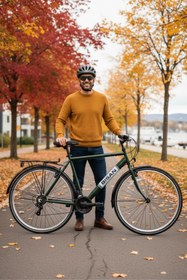 Resim Bisan Hardy Şehir Bisikleti 46 Cm V 28 Jant 21 Vites Yeşil Siyah Beyaz Yeşil 