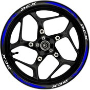 Resim Ogec Worx Pcx Beyaz yazılı mavi reflektif pençe şeritli 