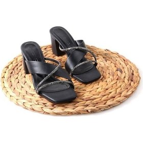 Resim Bono 02809 6 Cm Topuklu Kadın Taşlı Terlik 001 