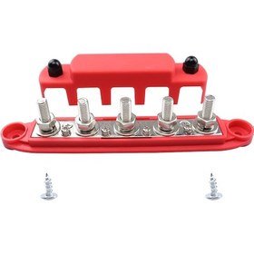 Resim Cp-4134-02 300a M10 Güç Dağıtım Bloğu Terminal Saplamaları Kırmızı 