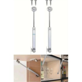Resim 2 Adet Dolap Kapak Pistonu Mutfak Dolabı Kapağı Gazlı Amortisörlü Piston 100N / 25CM - Gri Renk 