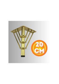 Resim 20 Cm Metal 3 Telli Koltuk Ayağı Mobilya Ayağı Ünite Ayağı Konsol Ayağı Puf Berjer Ayağı Gold 