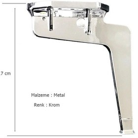 Resim Kaz Lüks Mobilya Koltuk Ayağı Metal Krom 17 cm 