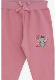 Resim Breeze Kız Bebek Eşofman Altı Bebek Fil Baskılı 6 Ay-2 Yaş, Gülkurusu 