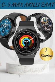 Resim St Morritz 200-300 mAh G3 Max Erkek Akıllı Saat Yuvarlak Kol Saati 3 Kordon Arama Konuşma İnfinix Hot20 İ Uyum 