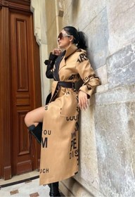 Resim 1Moda1Tarz Kadın İthal Kumaştan Gömlek Yaka Kaşe Kuşak Detaylı Astarlı Tasarım Kaban 