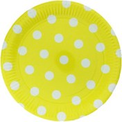 Resim Tabak Karton Puantiyeli Sarı 23 Cm (8 Adet) 