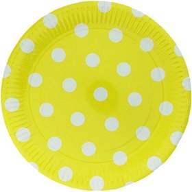 Resim Tabak Karton Puantiyeli Sarı 23 Cm (8 Adet) 