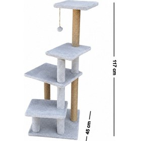 Resim Missidea Mg02 Premium Çok Katlı Uzun Boy Kedi Tırmalama Tahtası Gri 