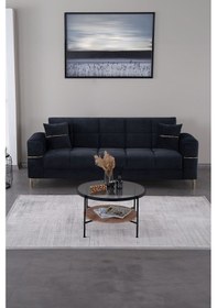 Resim Kilim Mobilya Vogel 3 Kişilik Yüksek Ayaklı Koltuk - Kanepe Siyah Siyah 