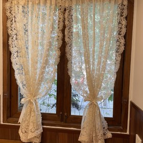 Resim 1 adet Vintage Fransız Dantel Perdeler - Lüks Halat Nakışlı Çiçek Tasarımı, Oturma Odası, Yatak Odası ve Çeşitli Odalar için Işık Filtreli Pencere, Çubuk Cebi Üst, Tüm Mevsim Dekoru, Polyester Kumaş, 120-140gsm, Yatak Odası Penceresi | Vintage Dantel Perdeler | Nakışlı Çiçek Tasarımı, Oturma Odası için Perdeler 