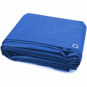 Resim Edoplast 8x8 Metre Mavi Branda Çadır Gölgelik Tente Su Yağmur Geçirmez Koruyucu Örtü Kapsüllü 