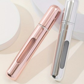 Resim 8ml Taşınabilir Seyahat Yeniden Doldurulabilir Parfüm Atomizer Püskürtme Şişeleri (2'li Paket) - Sızdırmaz, Altı Yeniden Doldurulabilir Pompası, PVC'siz, Metal & Plastik, Kokusuz Dispenser 