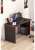 Resim Eğri Kenar Oyuncu Masası Gamer Masası 120x60 Cm Siyah 