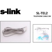 Resim S-Link Sl-Tel2 2M Telefon Poşet Kablo 