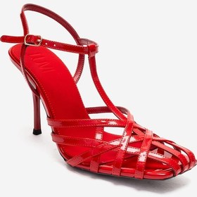 Resim Luvishoes Allos Kırmızı Rugan Kadın Topuklu Ayakkabı Kırmızı 
