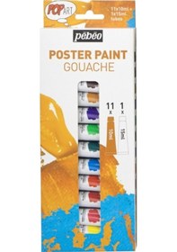 Resim Pebeo Pop Art Guaj Boya Seti 11x10ml + 15ml Beyaz 669800 Karışık Set 