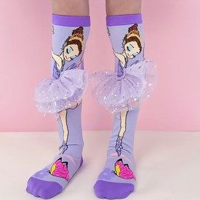 Resim 1 Çift Tatlı Bale Kız Kelebek Desenli Uzun Çorap, Yumuşak ve Rahat, Glitter Tül Etek Süslemesi ile, Çocukların Dans Performansları ve Günlük Giyimleri için - Tatlı Bale Kız Glitter Tül Uzun Çorap 