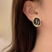 Resim Vintage Elegant Çiçek Desen 14K Altın Kaplama Çinko Alaşım İnci Küpeler Kadınlar Için - Çok Yönlü Moda Günlük ve Tatil Giysisi, Mozaik Yok, Tüm Mevsimler - 1 Çift 