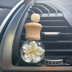 Resim 2 Adet Kiraz Çiçeği Araba Parfüm Şişesi Seti, Mini Klima Havalandırma İçin, Uçucu Esansiyel Yağ Dolumlu, Boş Şişe 