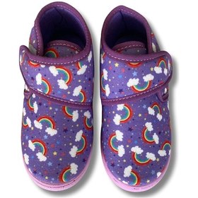 Resim Soylu Yumuşak Pamuklu Kız Çocuk Pandufu Lila/gökkuşağı Lila 