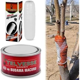 Resim Grains Global Aşı Bandı + Aşı Macunu 2'li Set Ağaç Budama Aşılama Macunu Bant Seti Aşılama Aleti 