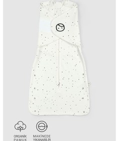 Resim Cosmos Beyaz Organik Pamuk Pelerin Uyku Tulumu - 0-6 Ay 