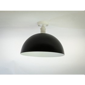 Resim Riolight Retro Siyah Içi Beyaz Tekli Metal Plofonyer Avize Çap: 3 (538284438) 