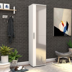 Resim Adore Porto Tek Kapaklı 10 Bölmeli Aynalı Ayakkabılık 