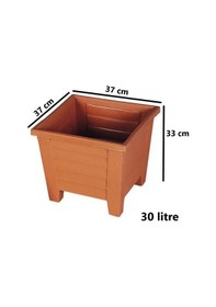 Resim Omnipazar Sy-5848 Dekoratif Plastik Kare Ayaklı Saksı 30 Litre No 5 Kiremit 108 