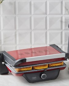 Resim Karaca Gastro Grill Glass Premium 2400W Izgara ve Tost Makinesi Wood Craft 6 Dilim Kapasiteli 