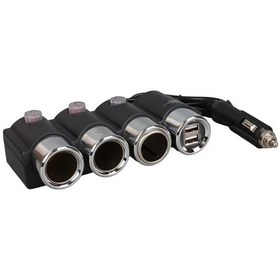 Resim Olesson 1508 12-24v Çift Usb Girişli 120w 80cm Kablolu 3'lü Araç Çakmak Çoklayıcı 
