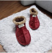 Resim Ucc Yumuşak İç Taban Boğazı Kürklü Ev Ayakkabısı Ve Pandufu Kırmızı 
