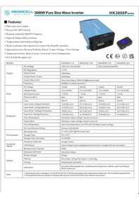 Resim Megacell 12v Volt 3000 Watt Tam Sinüs Inverter 