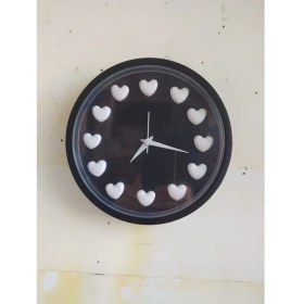 Resim Bahat Siyah Beyaz Taraftar Kalpli 3D Duvar Salon Ofis Saati 22 cm 