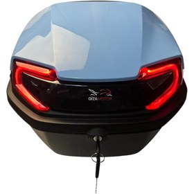 Resim GİZA MOTOR Işıklı- Sırt Dayamalı Motosiklet Arka Çanta 33 Lt Kapasite Metalik(Parlak) Açık Mavi(Buz Mavisi) 