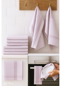 Resim 10 Lu Lüks Mutfak Kurulama Bezi Seti 45x65 Cm Table Linen Lila 