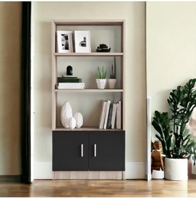 Resim Robin Home Verona D Ofis Kitaplık Meşe - Siyah 