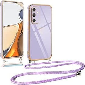 Resim Yanjieer ESONG Cep Telefonu Kılıf Samsung Galaxy S25 Kılıfı, Ultra ince Silikon TPU Bumper Case Cover, Kızlar Kadınlar için,düşmeye kapak, Dayanıklı Darbeye telefonu zinciri koruyucu kılıf, Menekşe 