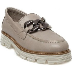 Resim Mammamia D23ya-3560 Metal Tokalı Loafer Deri Kadın Ayakkabı Gri 