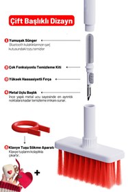 Resim EWEC 2'li Set 1.ve 2.nesil Uyumlu Kalpli Kılıf Ve 5 In 1 Kulaklık Ve Bilgisayar Temizleme Kiti, Ikili Set 