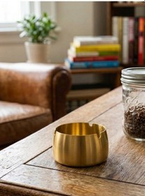 Resim Mucit Home Gold Bombeli Paslanmaz Metal Küllük Modern Ve Şık Tasarım 