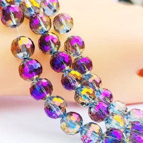 Resim 30 adet 8mm Aurora Borealis Kristal Yüzlü Yuvarlak Dans Eden Boncuklar, Kendin Yap Takı Yapımı, Bilezik, Boncuk Aksesuarları - Çok Renkli Paket 