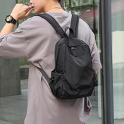 Resim Unisex Katlanabilir Sırt Çantası - Ağırlığı Azalan Oxford Kumaşlı, Ayarlanabilir Askılar, Çoklu Bölümler ve Ruffle Tasarım, Siyah Günlük Seyahat Çantası, Okul, İş, Seyahat Çantası, Güvenli Fermuar Kapatma 